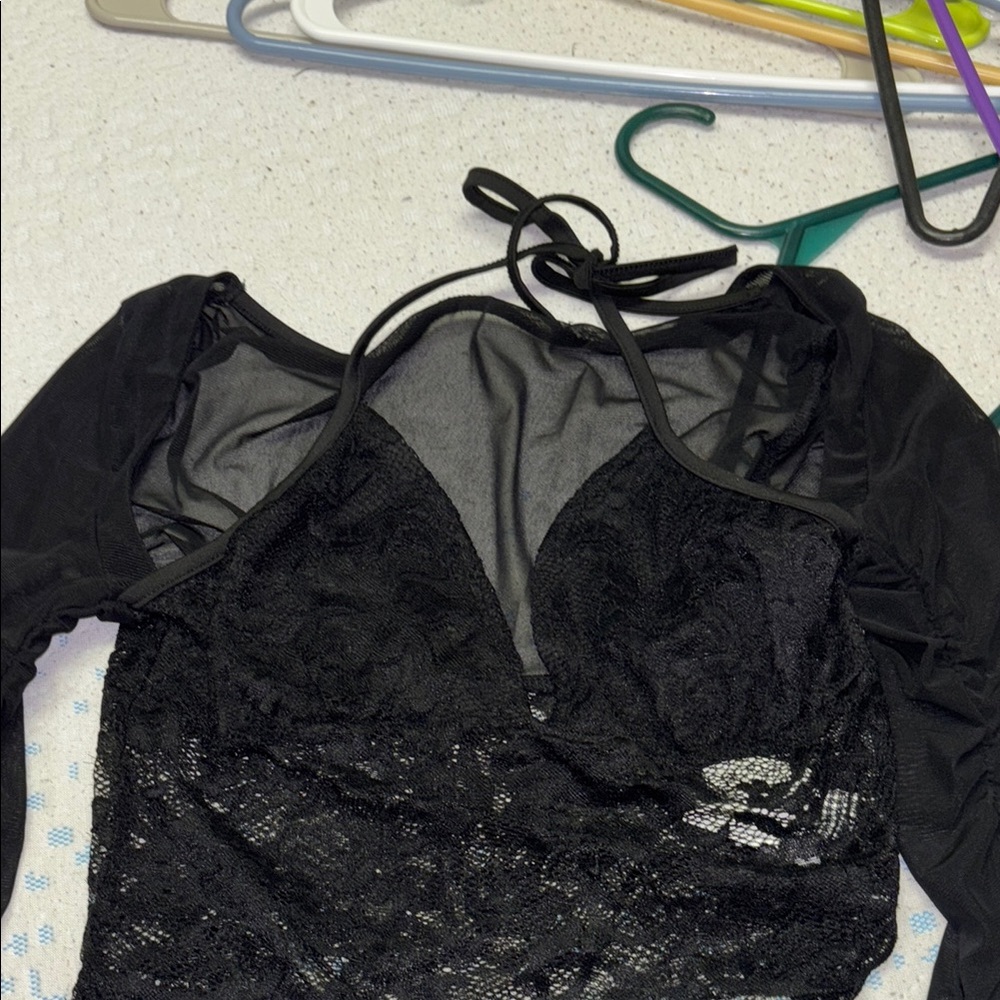 Black Lace Skull Top